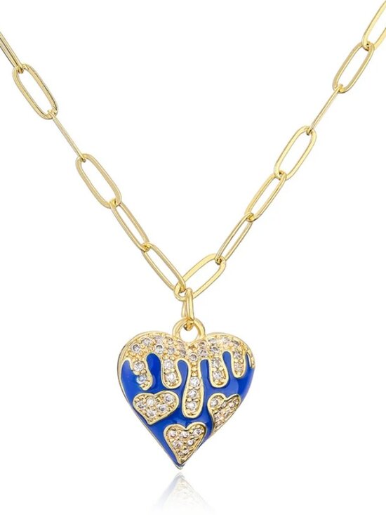 Jewelry - Blue Heart 18k gold plated necklace